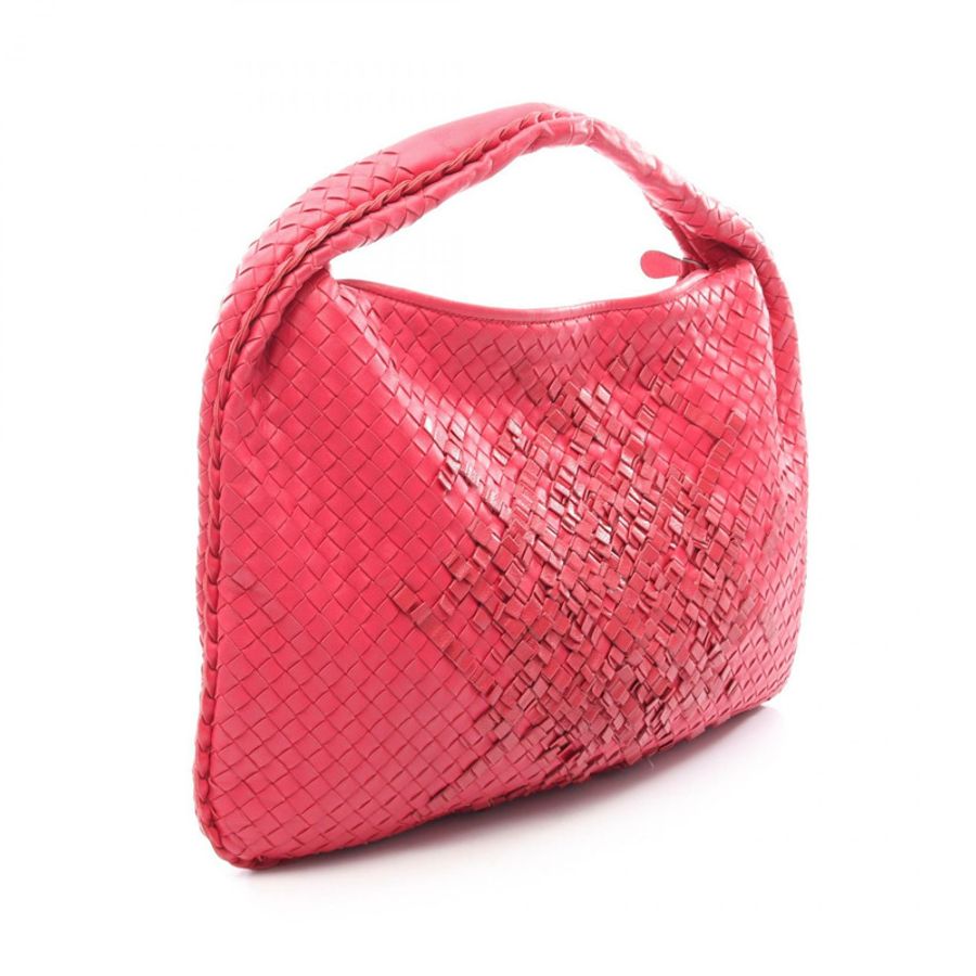 BOTTEGA VENETA Intrecciato Hobo 手提包,粉紅色/紅色,二手女款真皮包-1