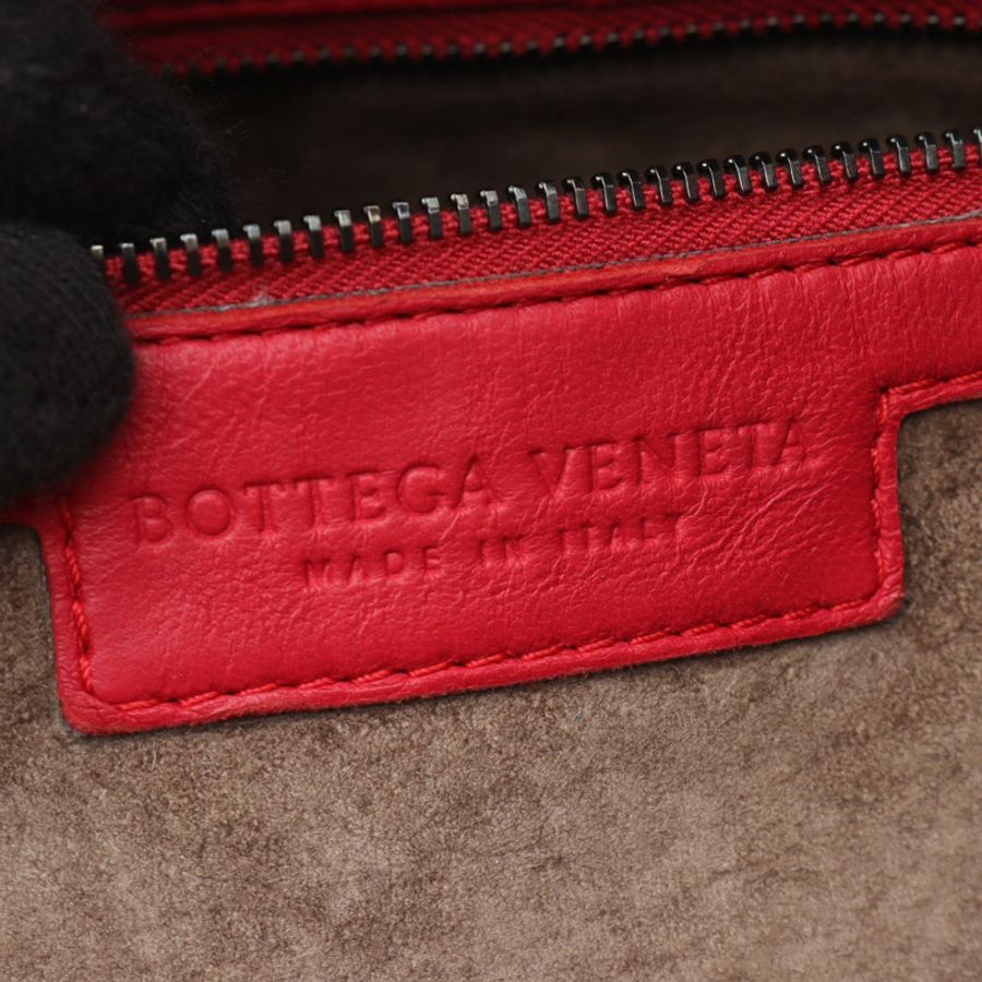 BOTTEGA VENETA Intrecciato Hobo 手提包,粉紅色/紅色,二手女款真皮包-3