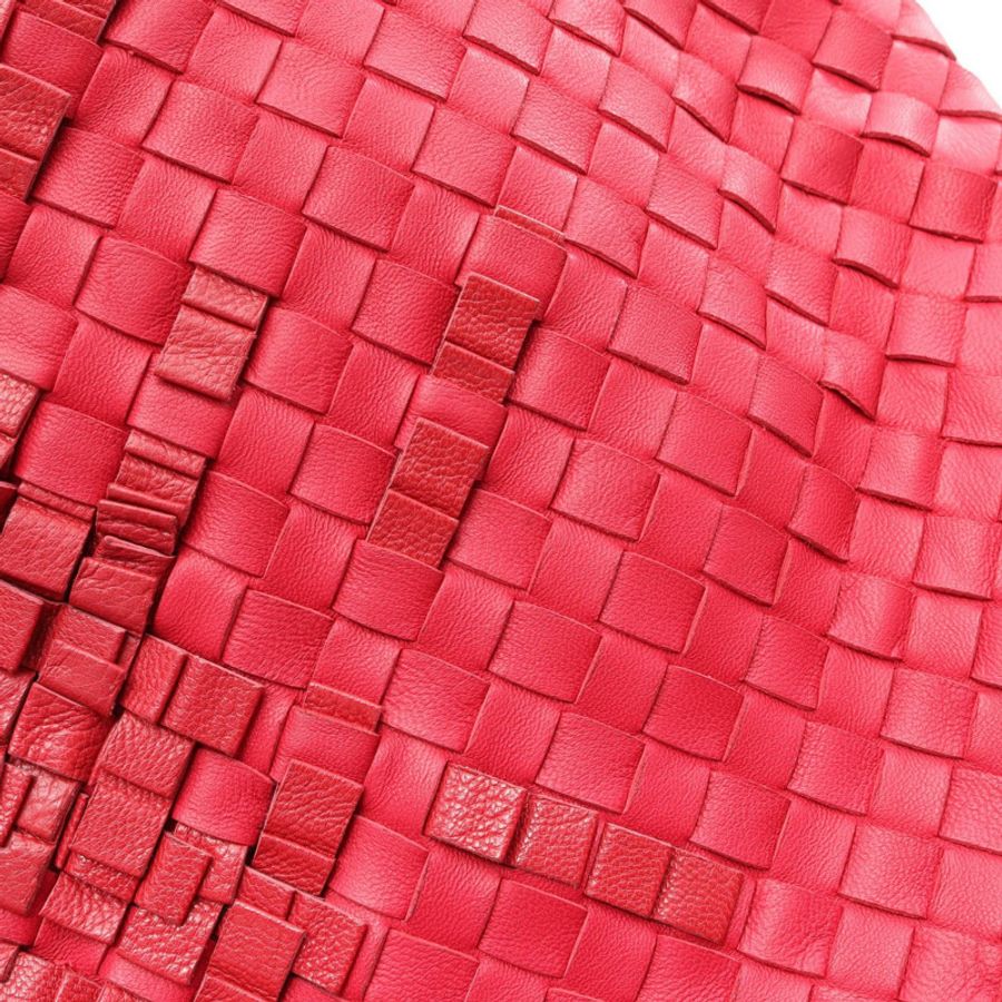 BOTTEGA VENETA Intrecciato Hobo 手提包,粉紅色/紅色,二手女款真皮包-10
