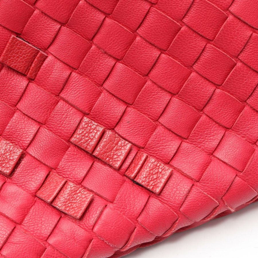 BOTTEGA VENETA Intrecciato Hobo 手提包,粉紅色/紅色,二手女款真皮包-13
