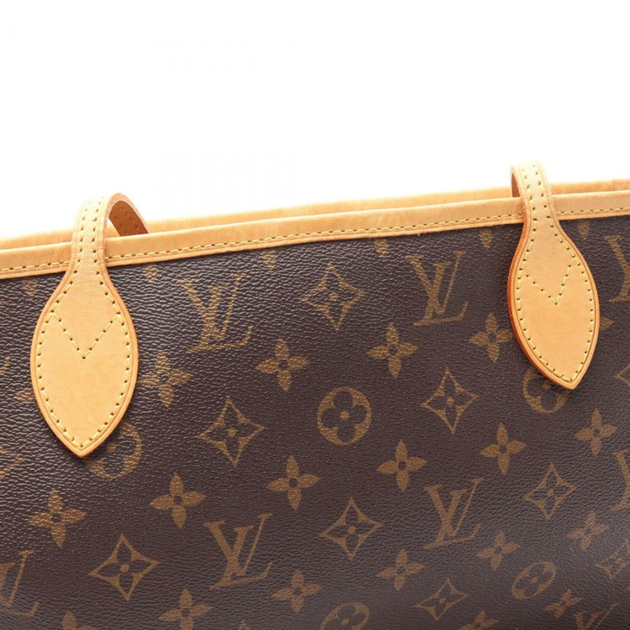 路易威登 Neverfull MM Monogram 手提包 M40156 PVC 塗層帆布皮革棕色二手女士-9
