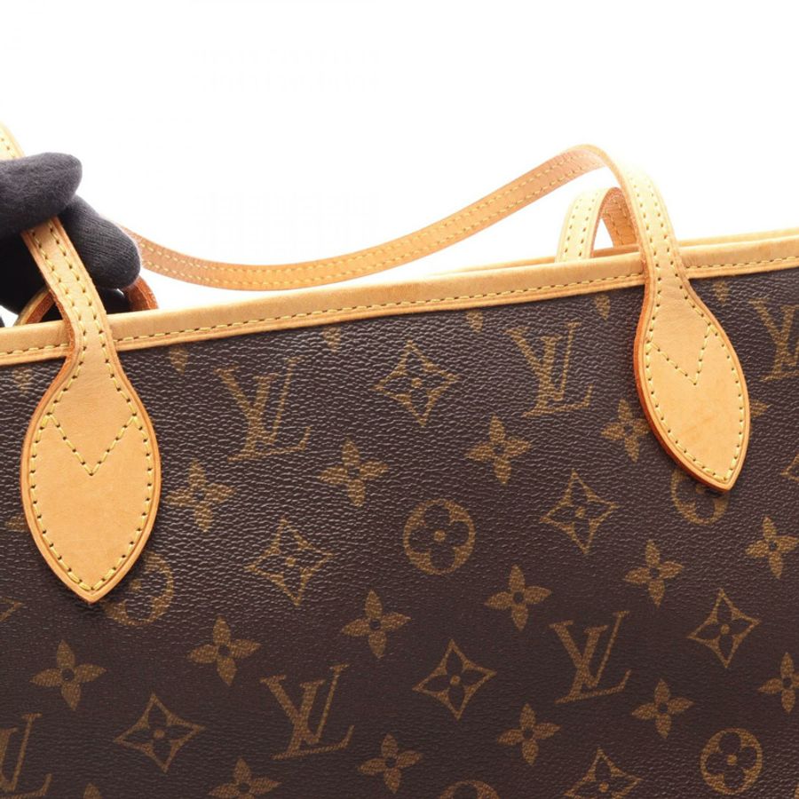 路易威登 Neverfull MM Monogram 手提包 M40156 PVC 塗層帆布皮革棕色二手女士-10