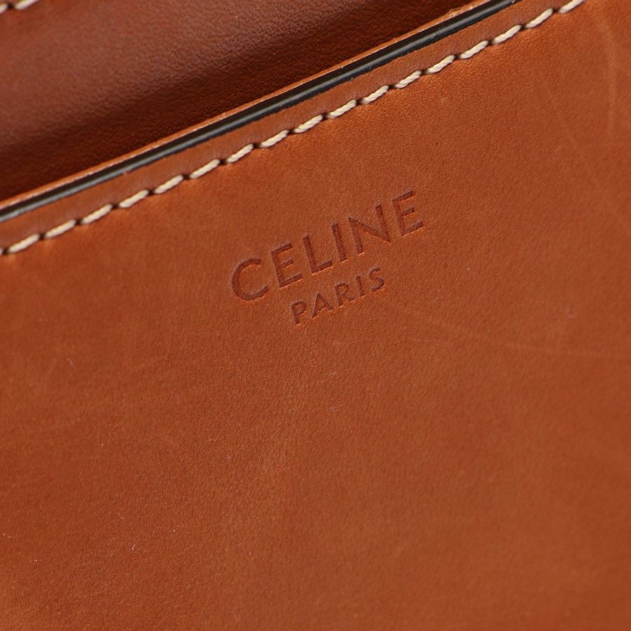 CELINE 小號 Besace 16 肩斜背包 188013BO2.04LU 棕色皮革 二手-3