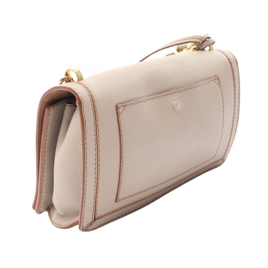 LOEWE Barcelona Soft 2WAY 鏈條單肩斜背包,米色皮革,二手女款-1