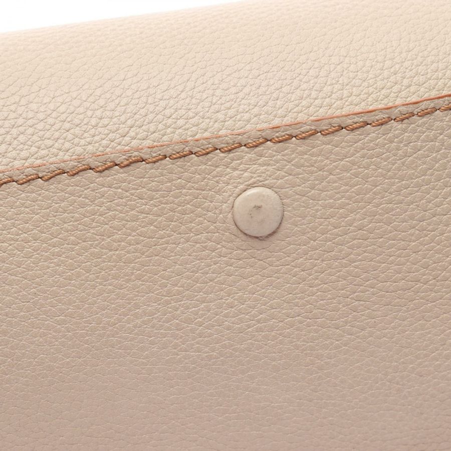 LOEWE Barcelona Soft 2WAY 鏈條單肩斜背包,米色皮革,二手女款-9