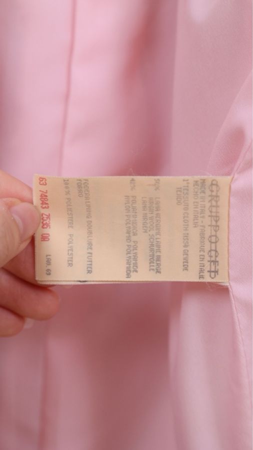 Valentino粉色条纹圆领四口袋外套-17