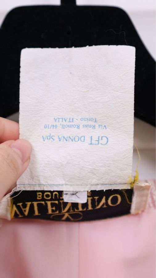Valentino粉色条纹圆领四口袋外套-18