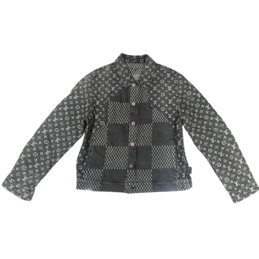 LOUIS VUITTON 路易威登 x NIGO 灰色拼接牛仔外套 純棉 灰色 50-1