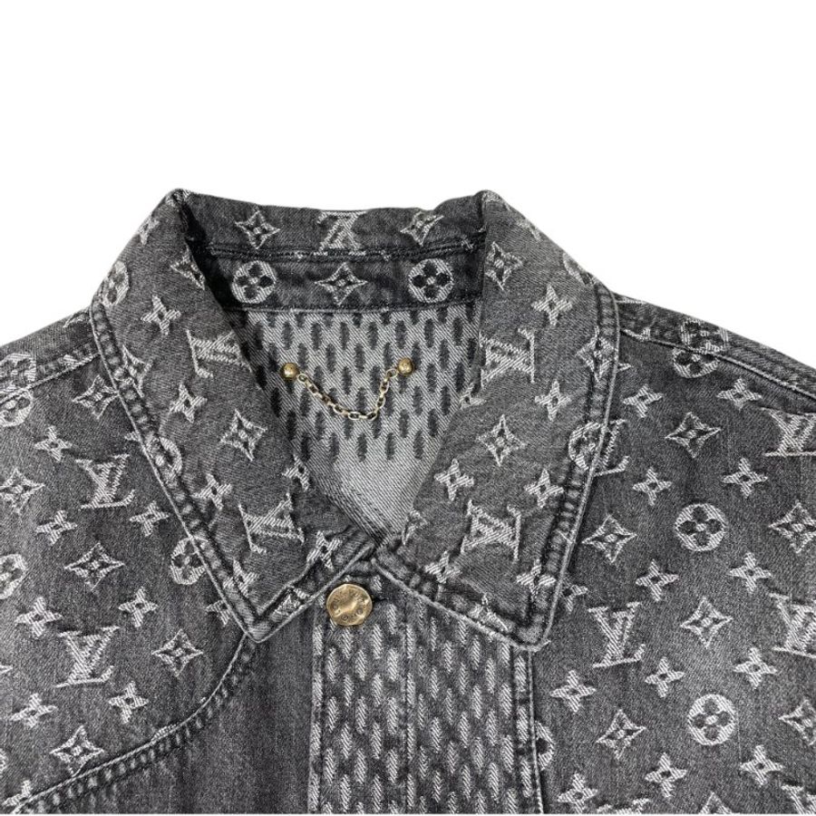 LOUIS VUITTON 路易威登 x NIGO 灰色拼接牛仔外套 純棉 灰色 50-3