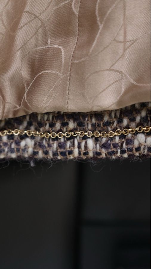 Chanel 01年棕色粗花呢金扣上衣外套-11