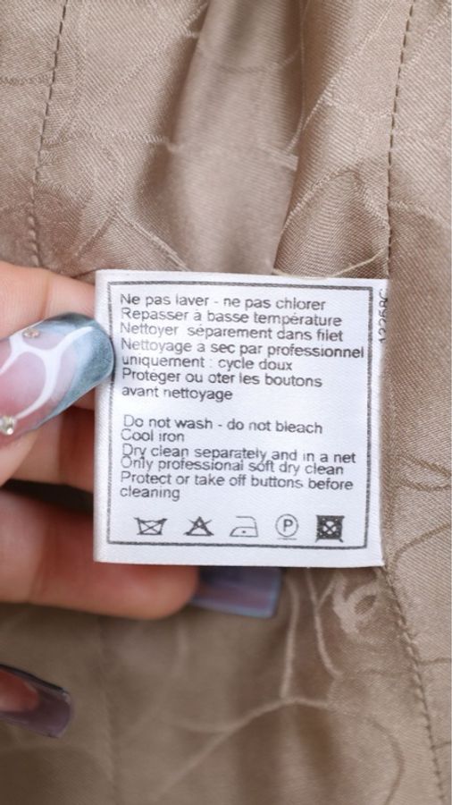 Chanel 01年棕色粗花呢金扣上衣外套-20