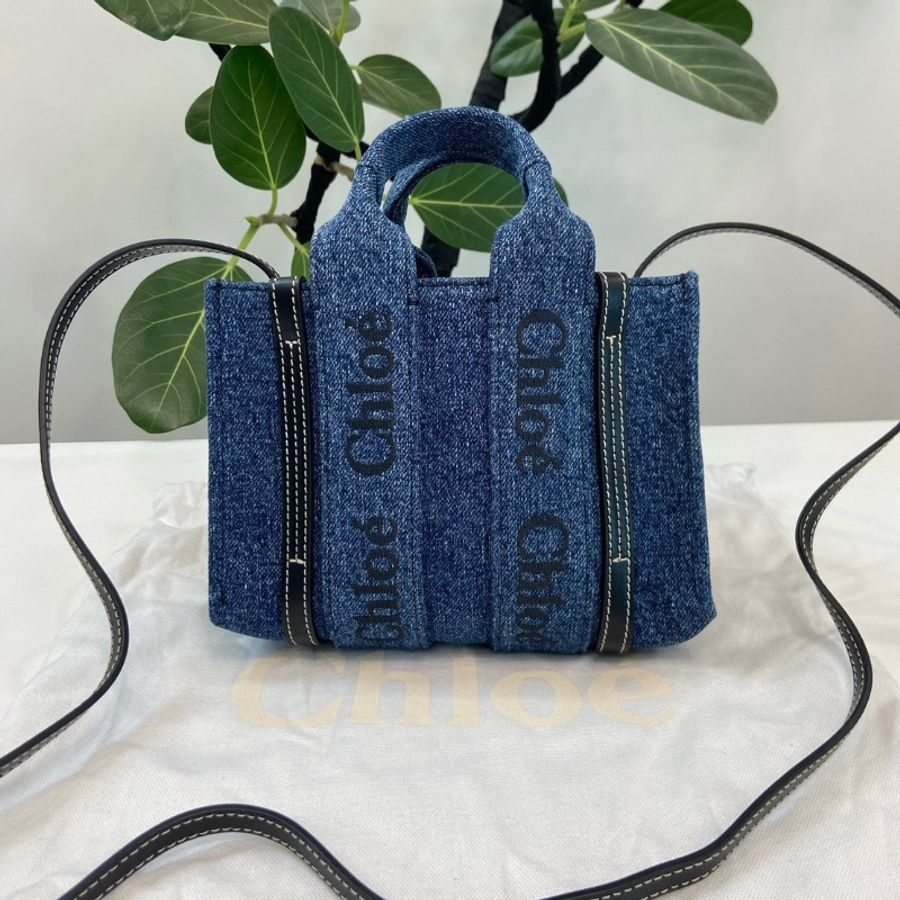 全新閒置🩵🐬#Chloe #Woody牛仔丹寧小號 #塵袋購證-2