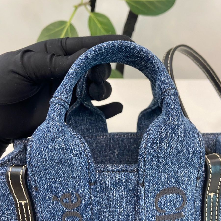 全新閒置🩵🐬#Chloe #Woody牛仔丹寧小號 #塵袋購證-9