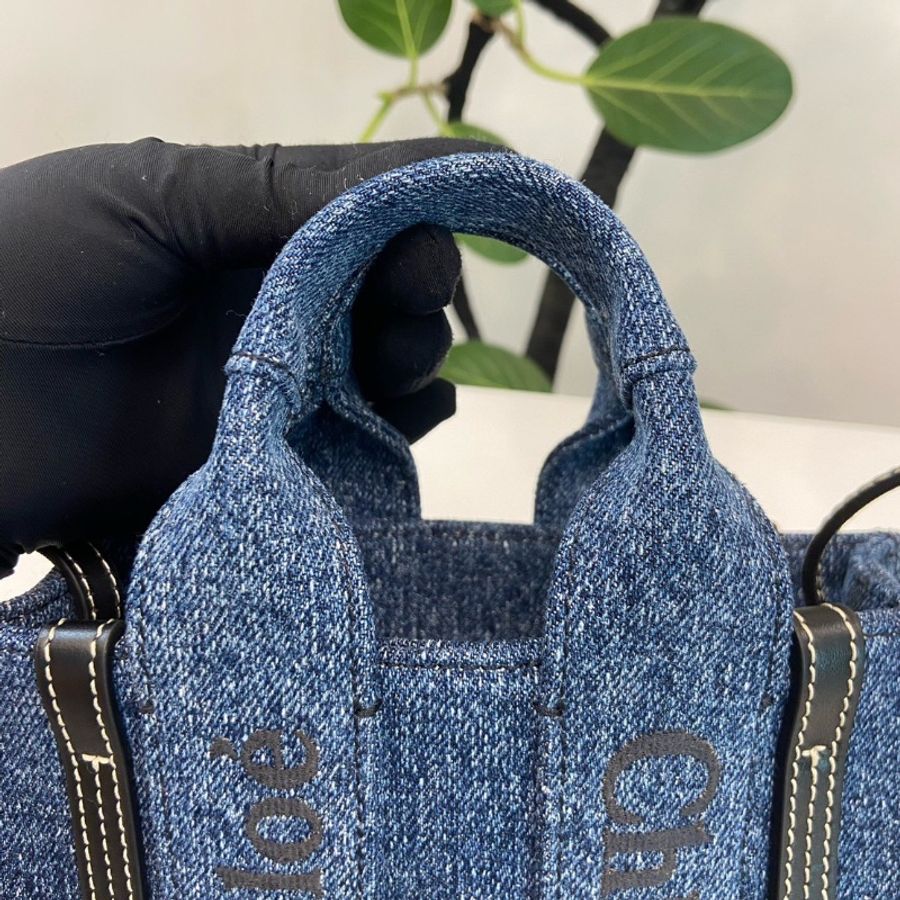 全新閒置🩵🐬#Chloe #Woody牛仔丹寧小號 #塵袋購證-14