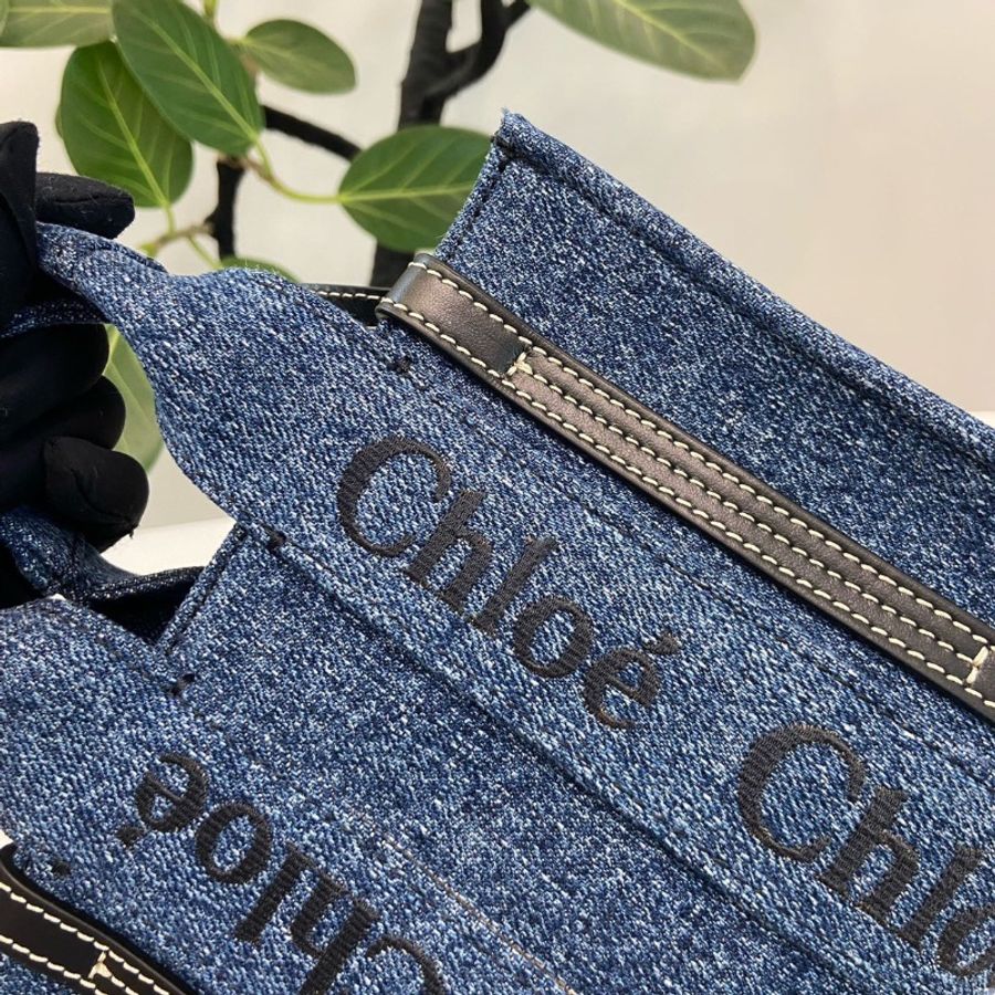 全新閒置🩵🐬#Chloe #Woody牛仔丹寧小號 #塵袋購證-18