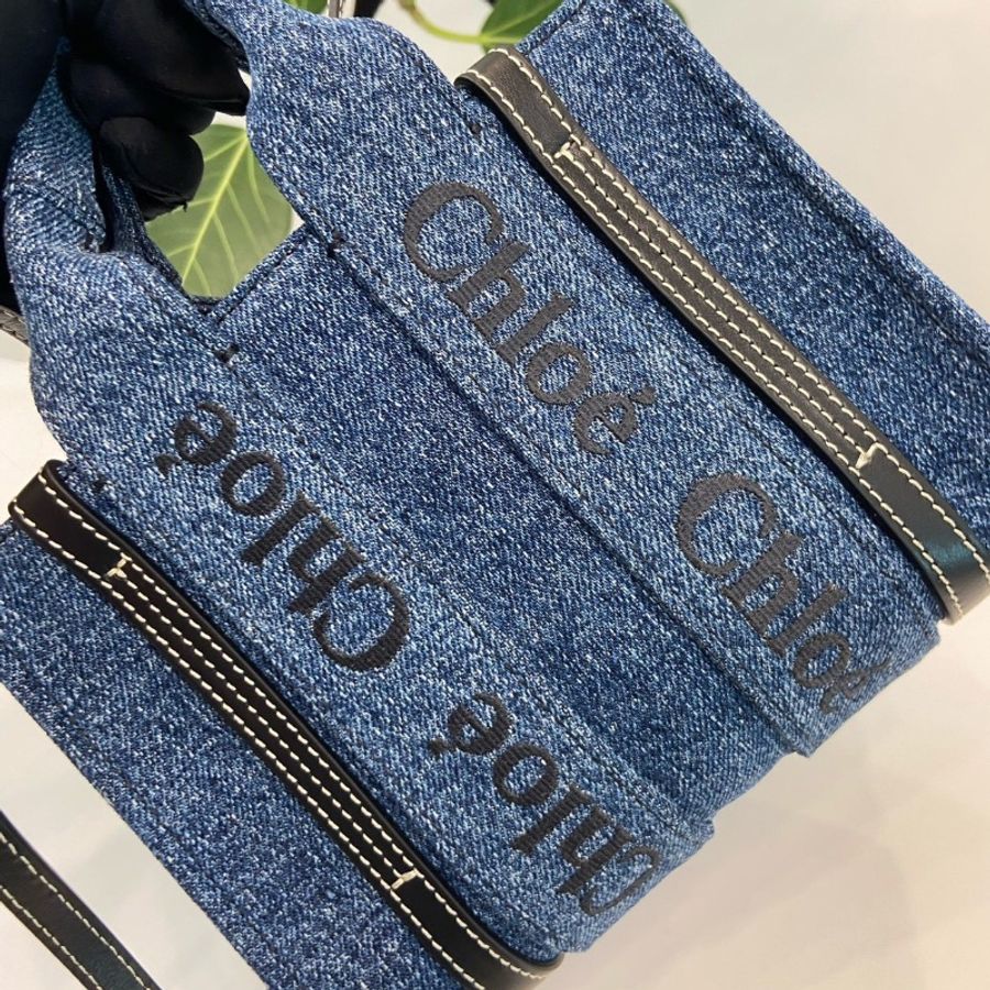 全新閒置🩵🐬#Chloe #Woody牛仔丹寧小號 #塵袋購證-22