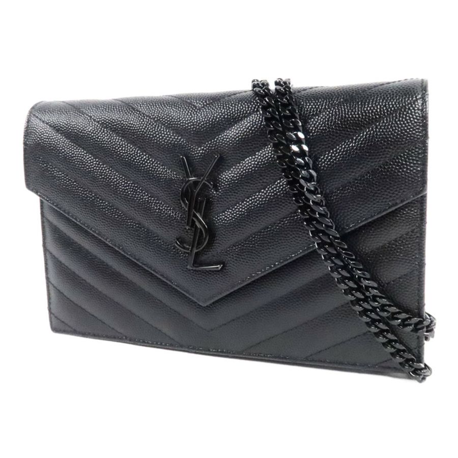 SAINT LAURENT 牛皮皮革Cassandre Envelope Chain Wallet鏈帶肩背袋-2