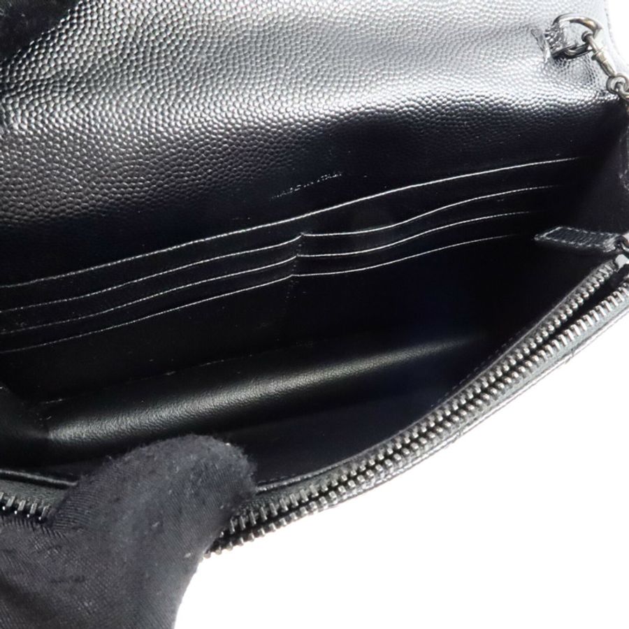 SAINT LAURENT 牛皮皮革Cassandre Envelope Chain Wallet鏈帶肩背袋-4