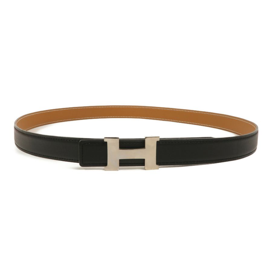 HERMES Epsom皮革H Belt Buckle & Reversible Belt 95cm皮帶Gold/Noir-2