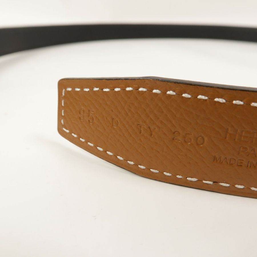 HERMES Epsom皮革H Belt Buckle & Reversible Belt 95cm皮帶Gold/Noir-5