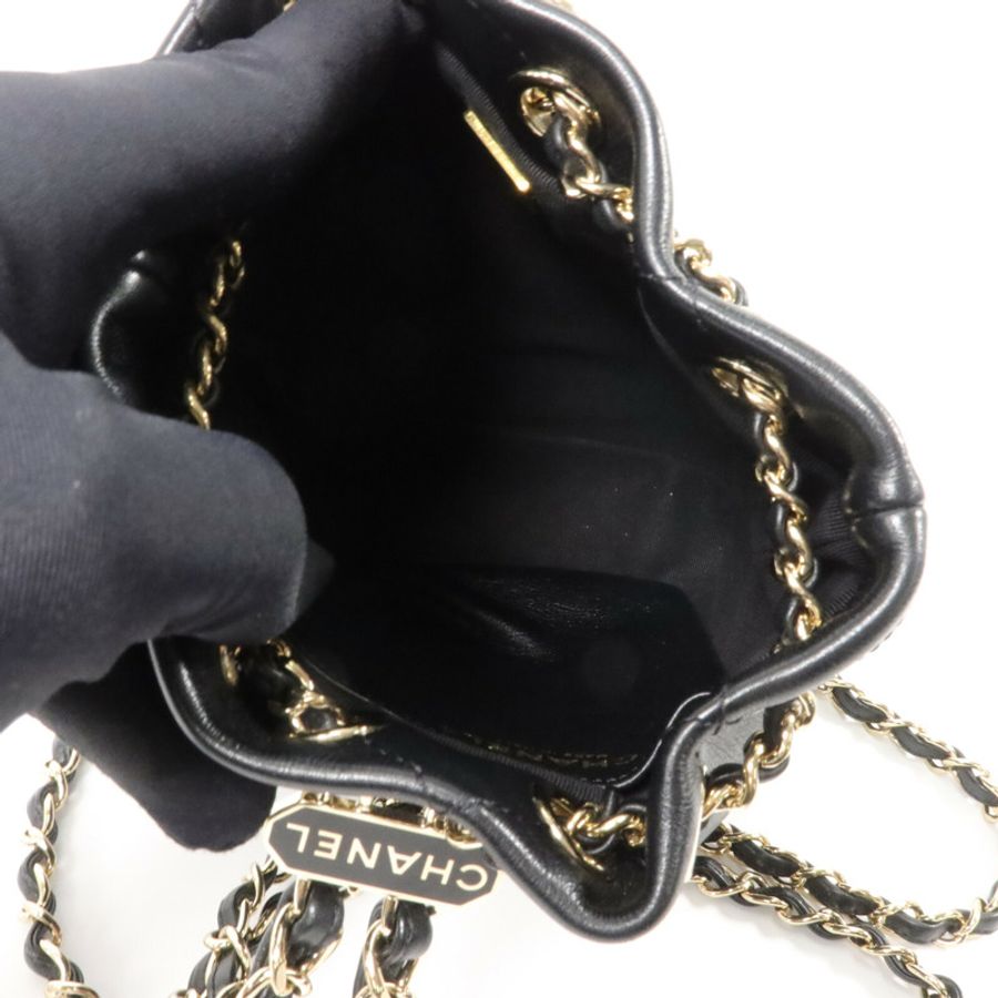 CHANEL 牛皮皮革Bucket Backpack背包-4