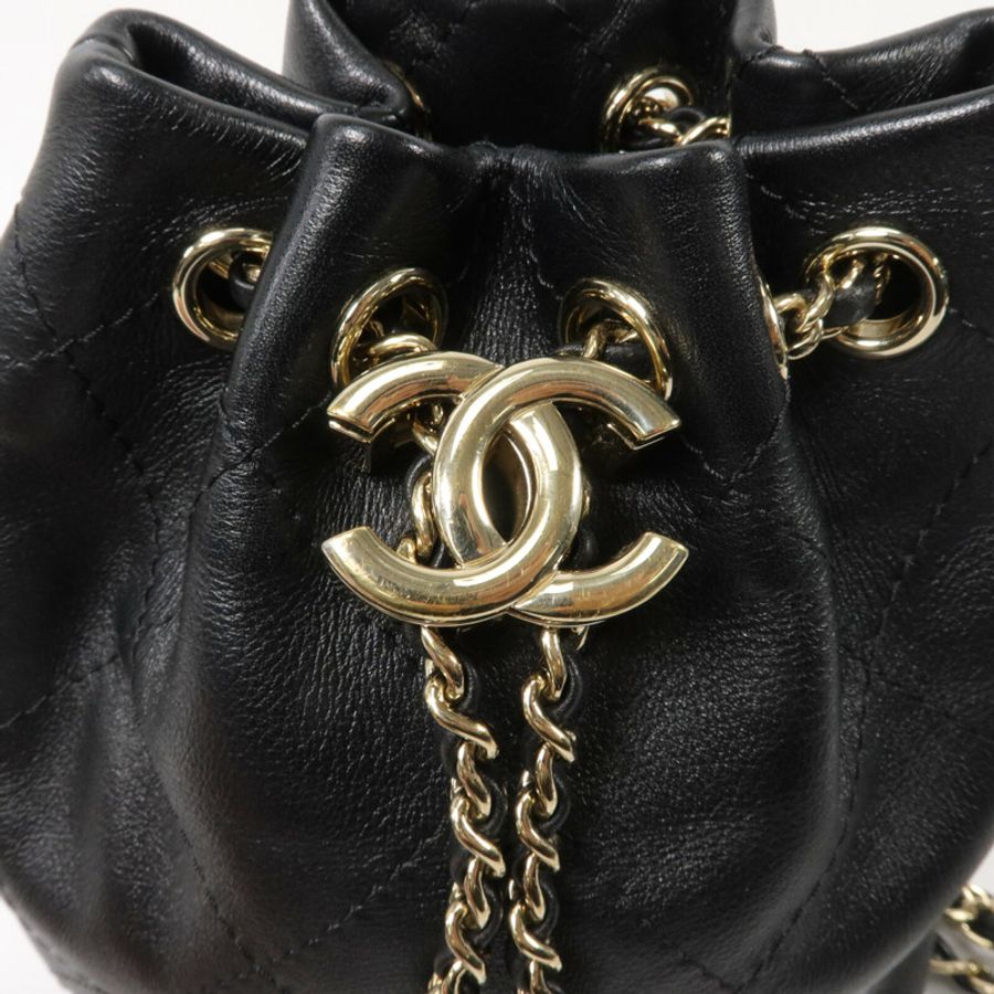 CHANEL 牛皮皮革Bucket Backpack背包-7