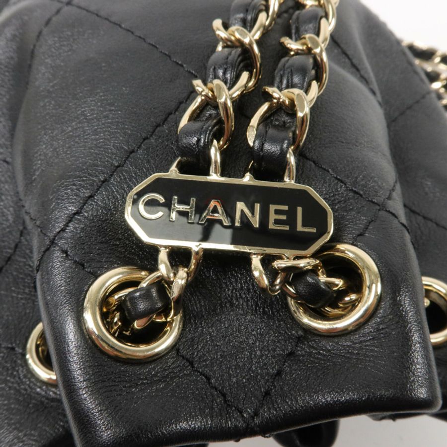 CHANEL 牛皮皮革Bucket Backpack背包-8
