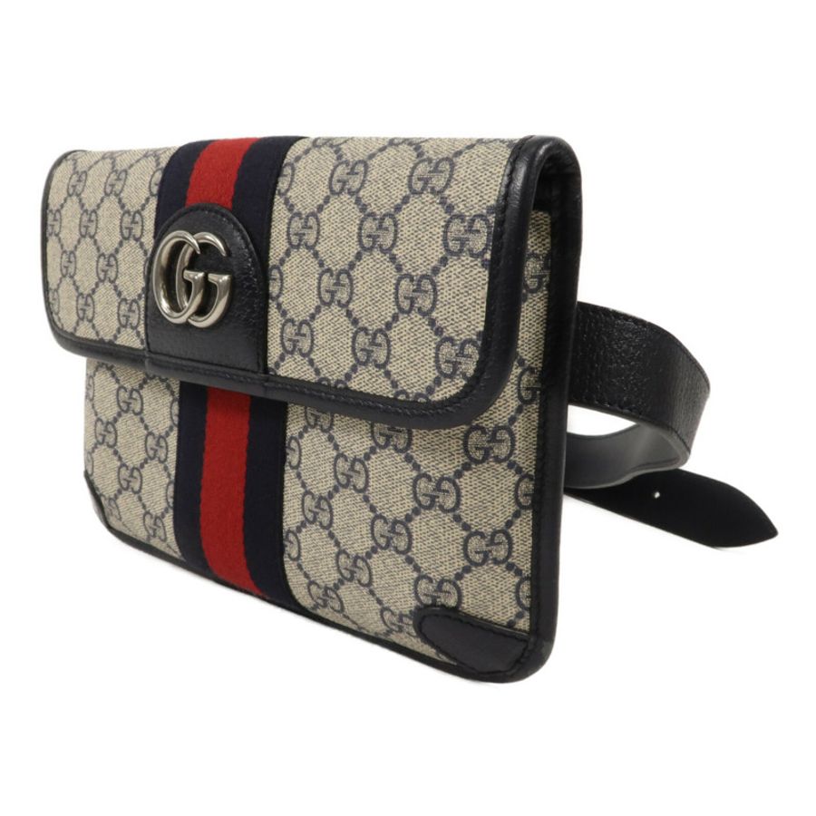 GUCCI 塗層帆布GG Supreme Ophidia Belt腰包-1