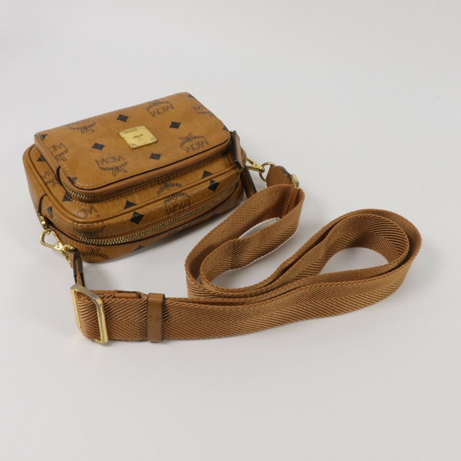 MCM 塗層皮革Visetos Aren Crossbody X-Mini肩背袋-7