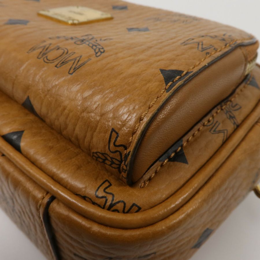 MCM 塗層皮革Visetos Aren Crossbody X-Mini肩背袋-9