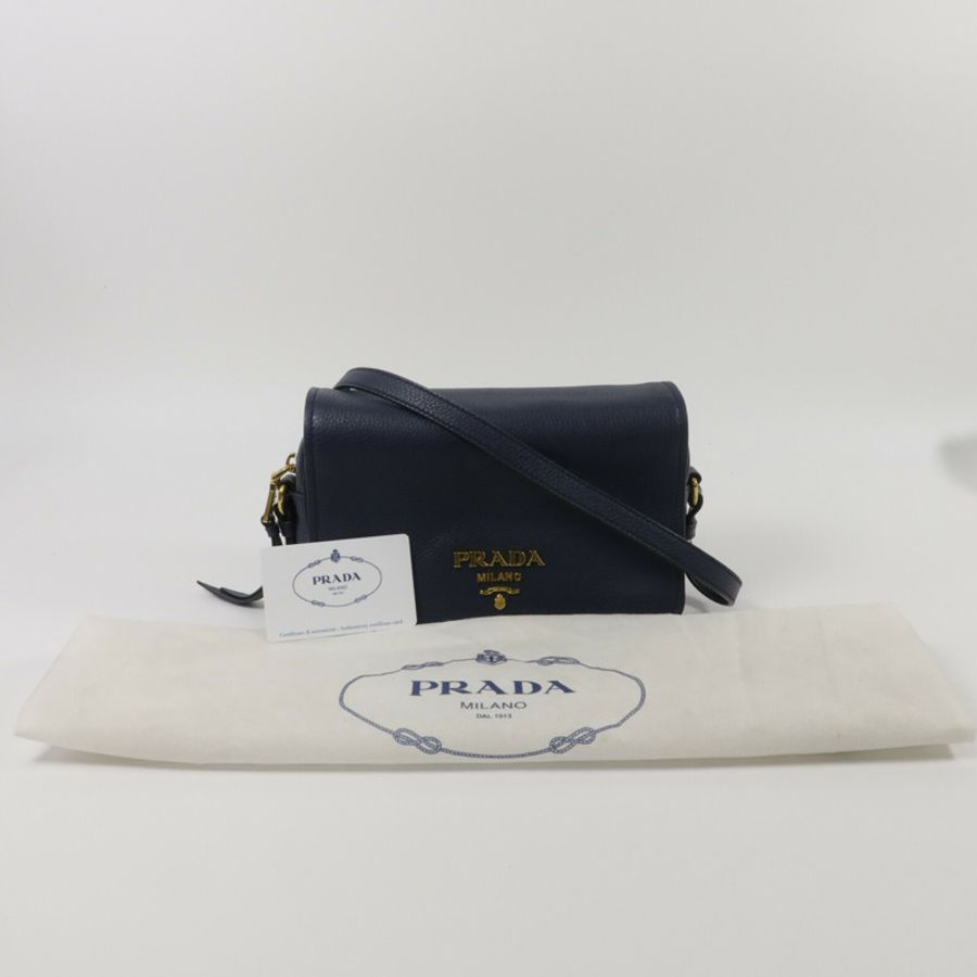 PRADA 牛皮皮革Crossbody Flap Bag肩背袋-10