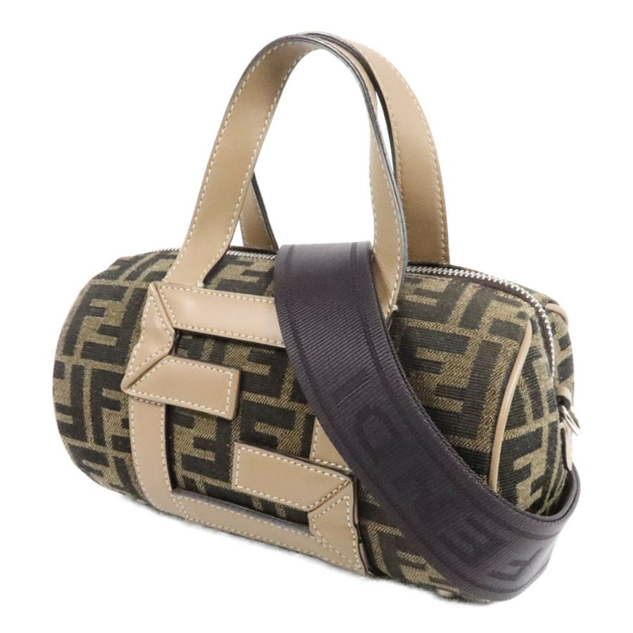 FENDI 帆布Zucca Small Boston手挽肩背兩用袋-2