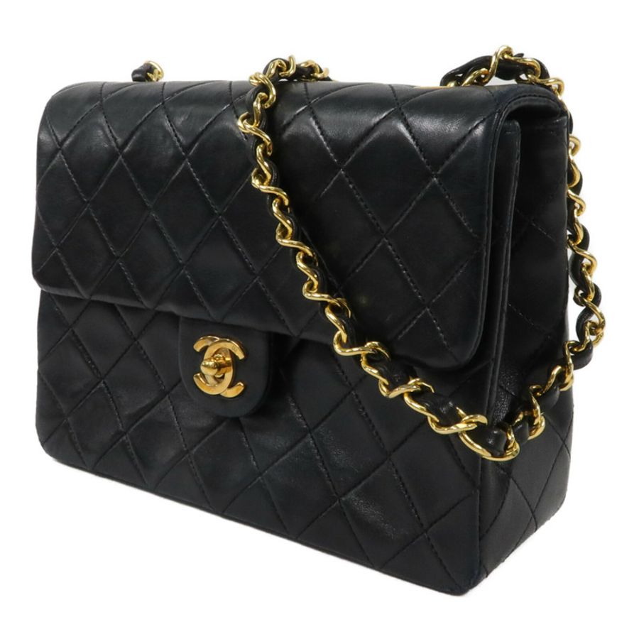 CHANEL 羊皮皮革Vintage Flap Bag鏈帶肩背袋-1