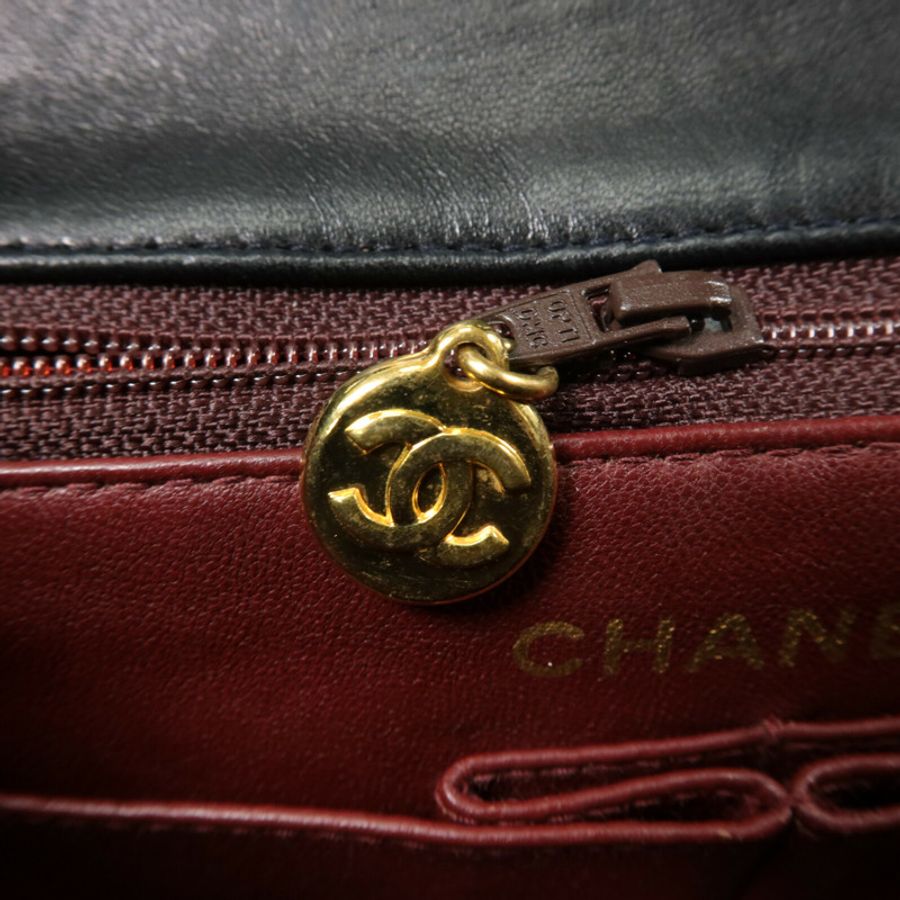 CHANEL 羊皮皮革Vintage Flap Bag鏈帶肩背袋-7