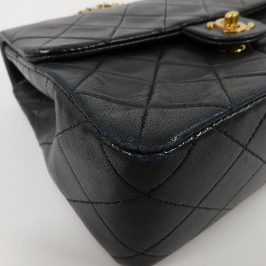 CHANEL 羊皮皮革Vintage Flap Bag鏈帶肩背袋-10