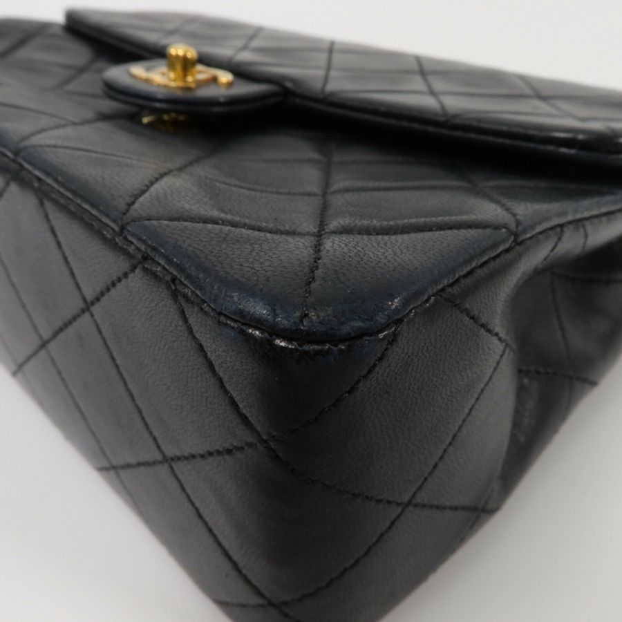 CHANEL 羊皮皮革Vintage Flap Bag鏈帶肩背袋-11