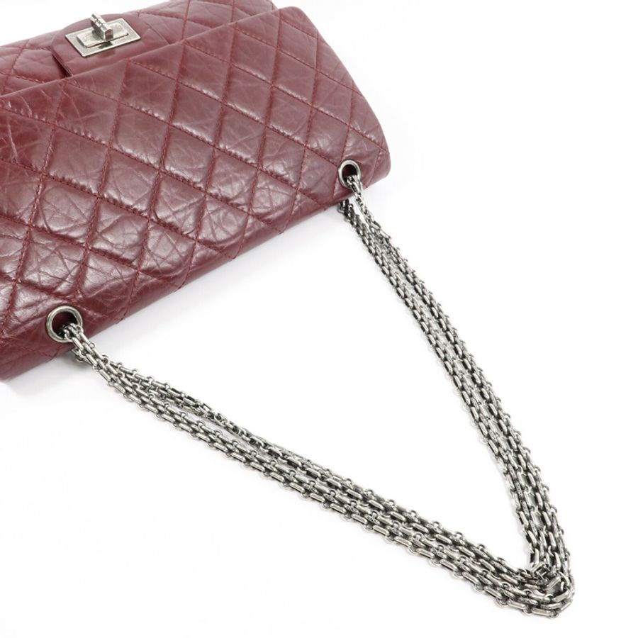CHANEL 牛皮皮革Chanel 2.55 Large鏈帶肩背袋-7