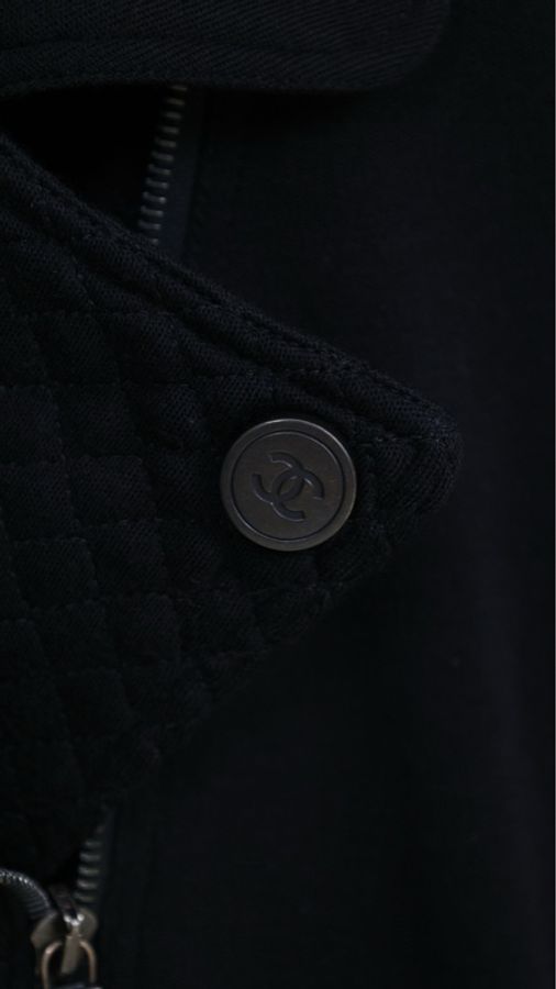 Chanel 10年黑色拉链机车夹克外套-18