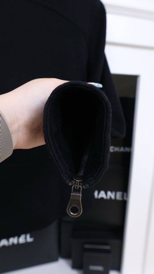 Chanel 10年黑色拉链机车夹克外套-19