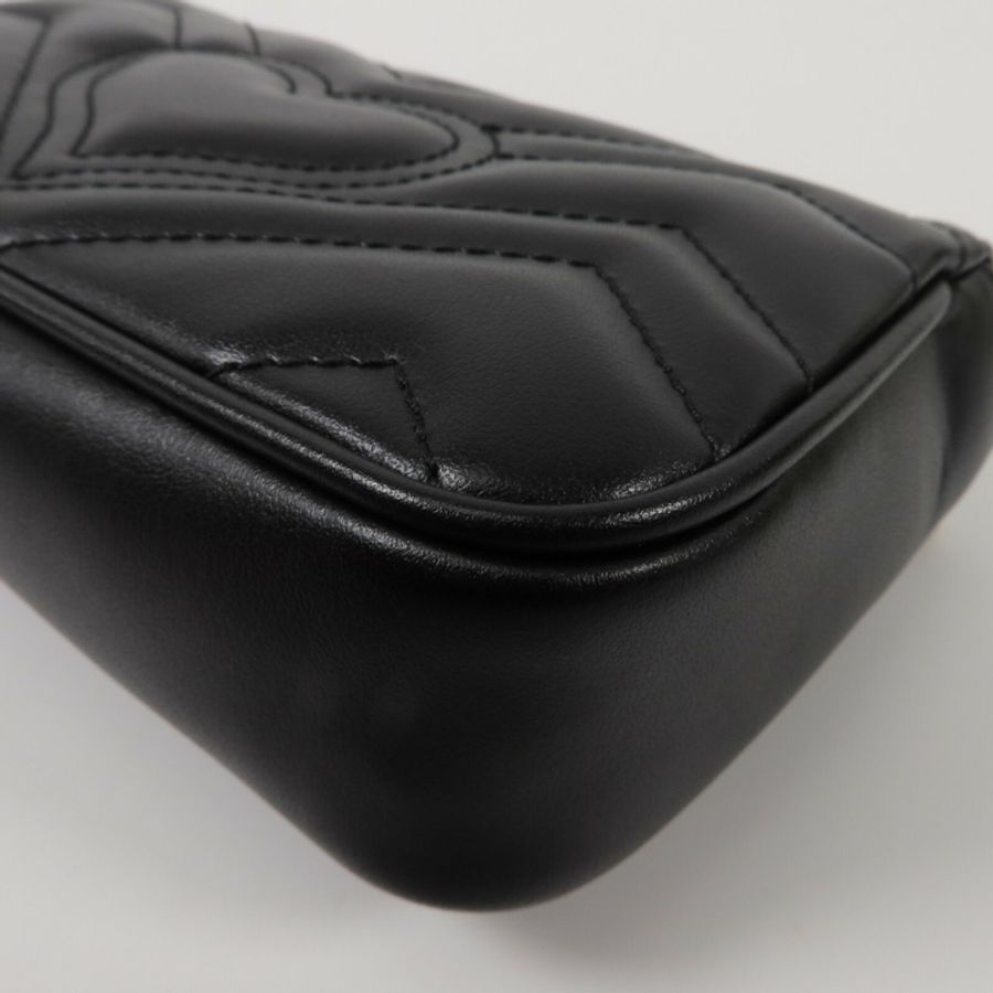GUCCI 牛皮皮革GG Marmont Super Mini鏈帶肩背袋-13