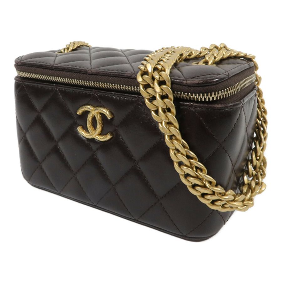 CHANEL 羊皮皮革Vanity Case鏈帶肩背袋-1