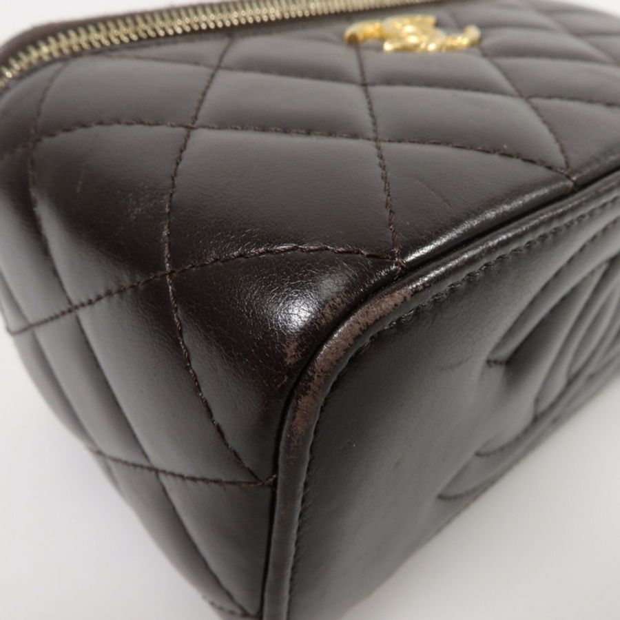 CHANEL 羊皮皮革Vanity Case鏈帶肩背袋-11