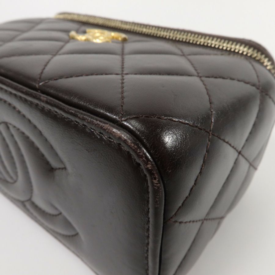 CHANEL 羊皮皮革Vanity Case鏈帶肩背袋-12