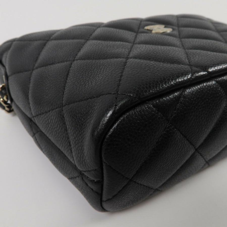 CHANEL 牛皮皮革Mini Hobo鏈帶手挽肩背兩用袋-10