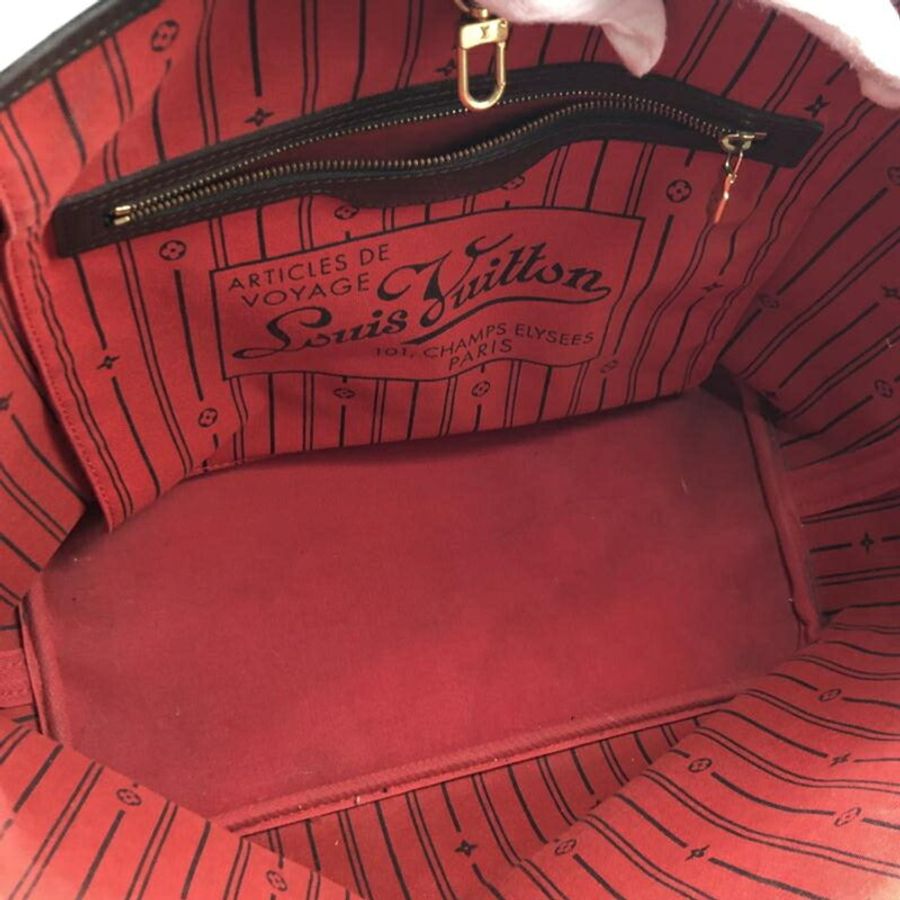 路易威登 Damier Neverfull MM 手提包 N51105 棕色-9