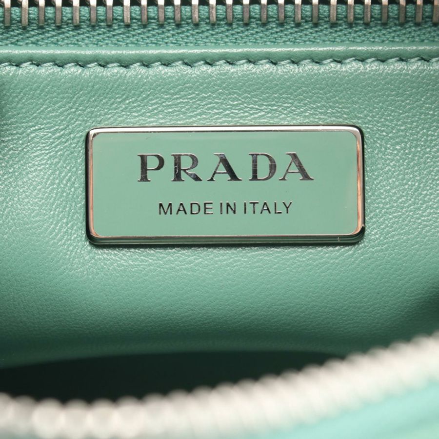 PRADA 三角牌肩背包 1BH198 皮革 綠色 二手 女士-3