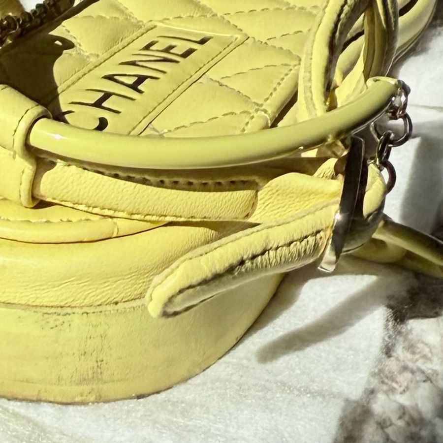 Chanel 小鴨黃色真皮涼鞋 36C碼 23.5公分-7