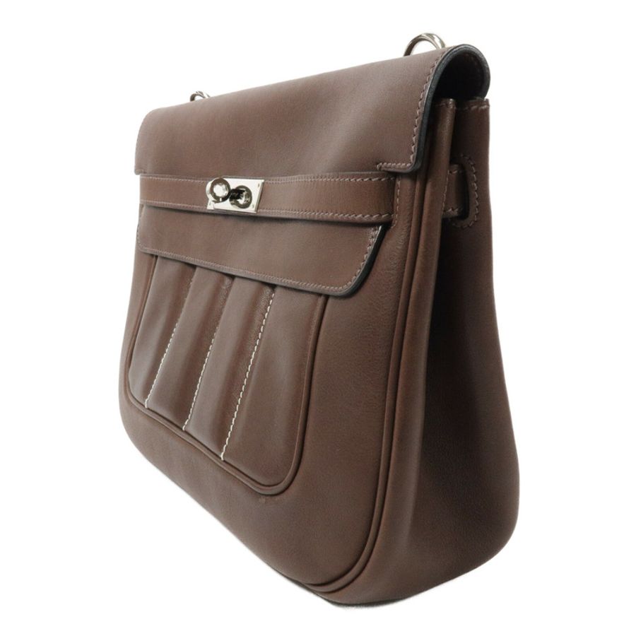 HERMES Swift皮革Berline 28肩背袋Cacao-2