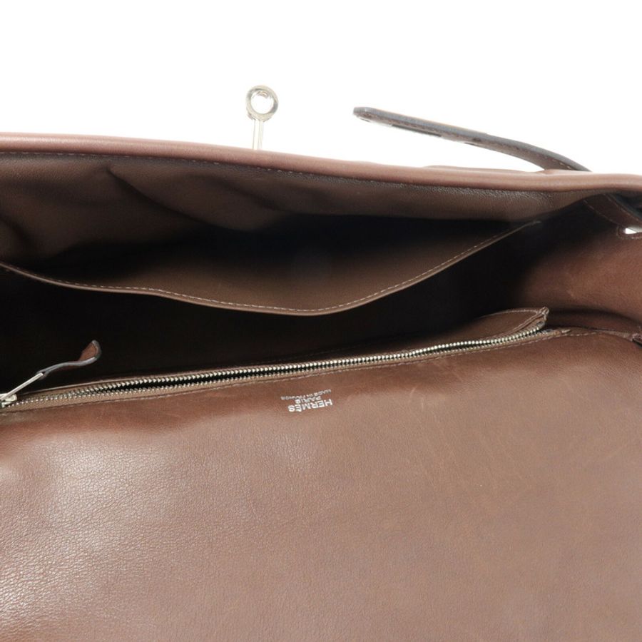 HERMES Swift皮革Berline 28肩背袋Cacao-4