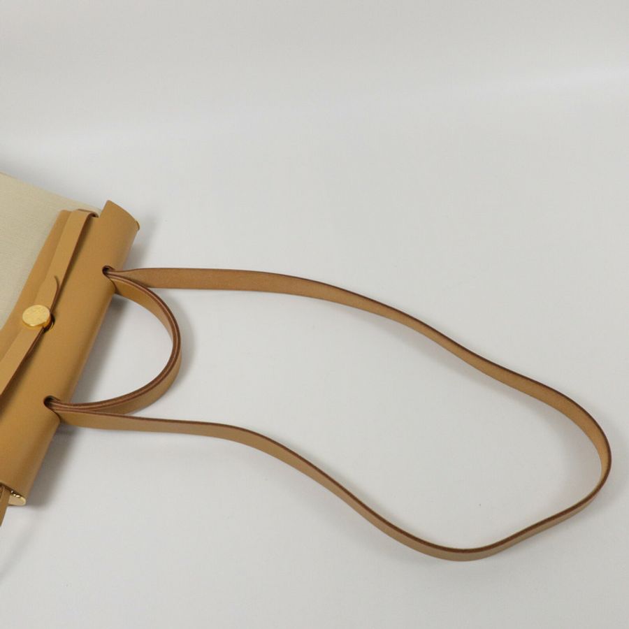 HERMES 帆布Herbag PM手挽肩背兩用袋Fauve-9